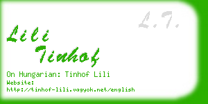 lili tinhof business card